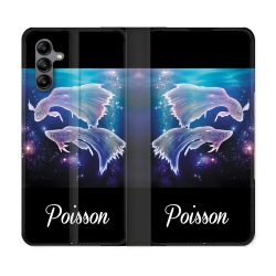 Housse cuir portefeuille Pour Samsung Galaxy A04S Signe Zodiaque 2 Poisson
