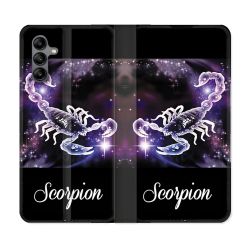 Housse cuir portefeuille Pour Samsung Galaxy A04S Signe Zodiaque 2 Scorpion