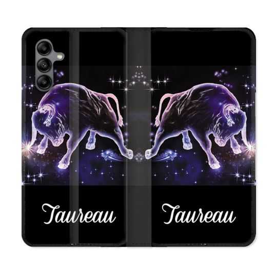 Housse cuir portefeuille Pour Samsung Galaxy A04S Signe Zodiaque 2 Taureau