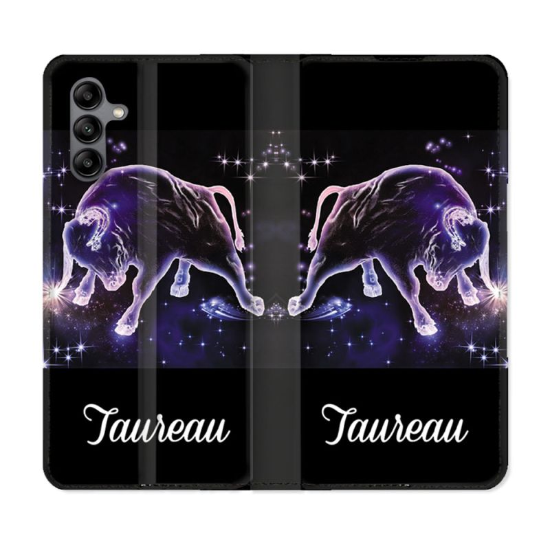 Housse cuir portefeuille Pour Samsung Galaxy A04S Signe Zodiaque 2 Taureau