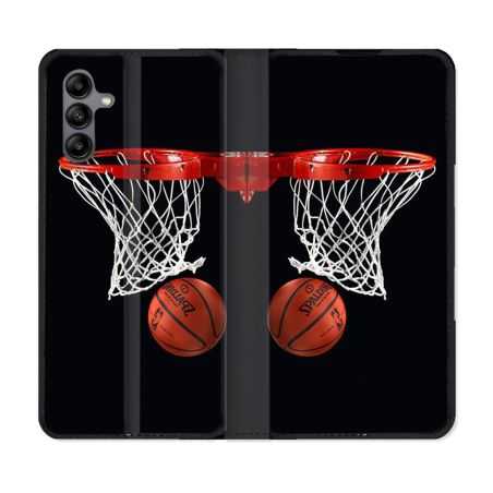Housse cuir portefeuille Pour Samsung Galaxy A04S Sport Basket Panier