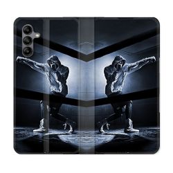 Housse cuir portefeuille Pour Samsung Galaxy A04S Sport Boxe Poing