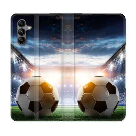 Housse cuir portefeuille Pour Samsung Galaxy A04S Sport Football Stade