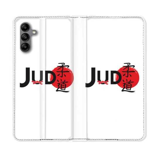 Housse cuir portefeuille Pour Samsung Galaxy A04S Sport Judo Logo