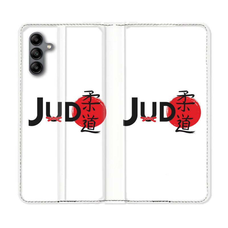 Housse cuir portefeuille Pour Samsung Galaxy A04S Sport Judo Logo