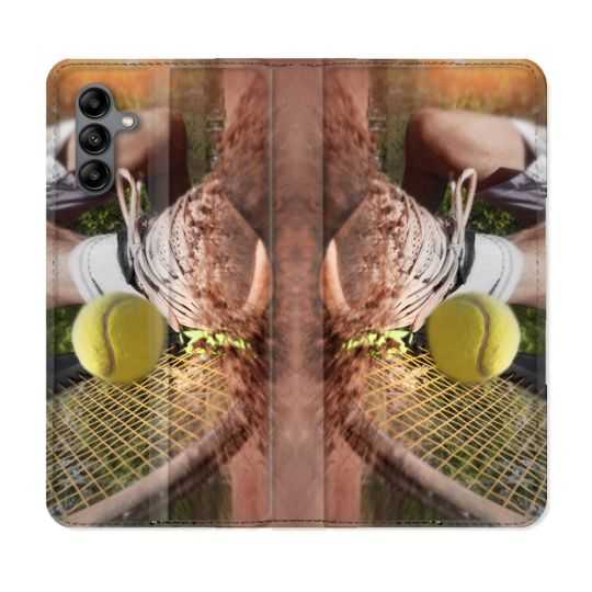 Housse cuir portefeuille Pour Samsung Galaxy A04S Sport Tennis Glissade