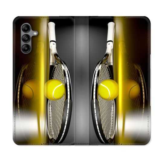 Housse cuir portefeuille Pour Samsung Galaxy A04S Sport Tennis Reflet