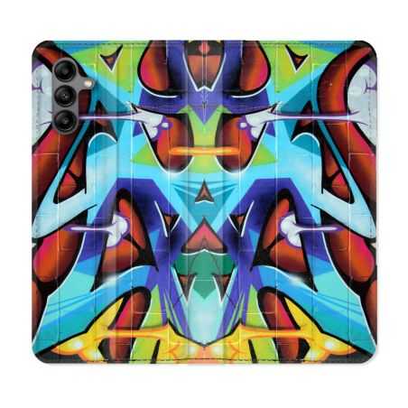 Housse cuir portefeuille Pour Samsung Galaxy A04S Street Art Graf Color