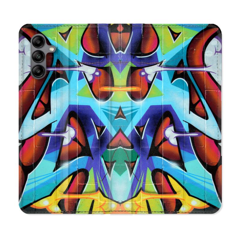 Housse cuir portefeuille Pour Samsung Galaxy A04S Street Art Graf Color