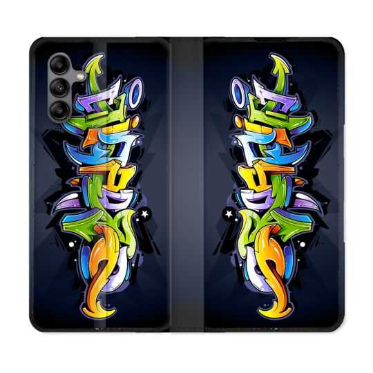 Housse cuir portefeuille Pour Samsung Galaxy A04S Street Art Graffiti