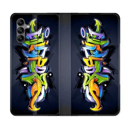 Housse cuir portefeuille Pour Samsung Galaxy A04S Street Art Graffiti