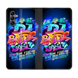 Housse cuir portefeuille Pour Samsung Galaxy A04S Street Art Rap