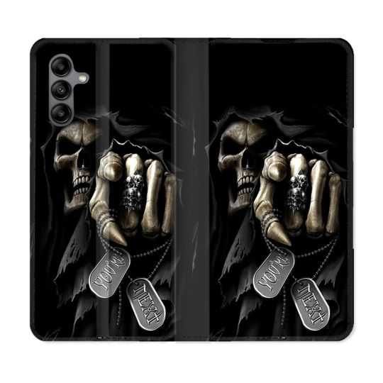 Housse cuir portefeuille Pour Samsung Galaxy A04S Tete de Mort Your Next
