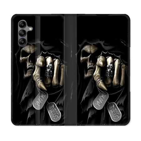 Housse cuir portefeuille Pour Samsung Galaxy A04S Tete de Mort Your Next