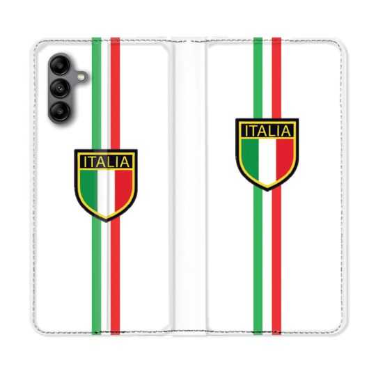 Housse cuir portefeuille Pour Samsung Galaxy A04S Voyage Italie 3 Blanc