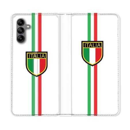 Housse cuir portefeuille Pour Samsung Galaxy A04S Voyage Italie 3 Blanc
