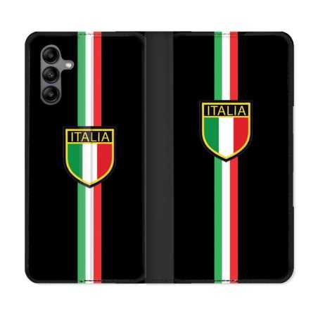 Housse cuir portefeuille Pour Samsung Galaxy A04S Voyage Italie 3 Noir