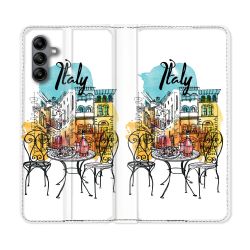 Housse cuir portefeuille Pour Samsung Galaxy A04S Voyage Italie Vintage
