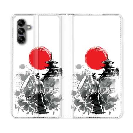 Housse cuir portefeuille Pour Samsung Galaxy A04S Voyage Japon Femme
