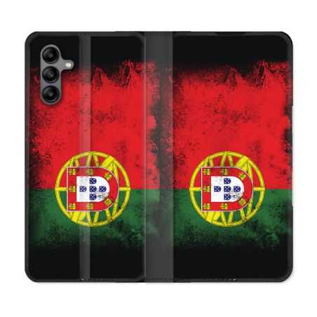 Housse cuir portefeuille Pour Samsung Galaxy A04S Voyage Portugal Drapeau