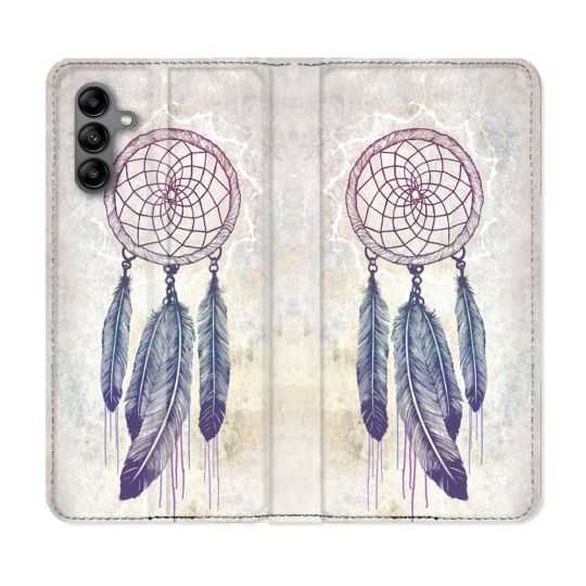 Housse cuir portefeuille Pour Samsung Galaxy A04S Zen Attrape Reve Blanc