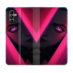 Housse cuir portefeuille Pour Samsung Galaxy A04S Arcane Jynx Rose