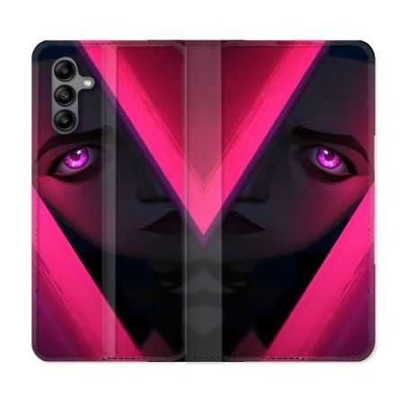 Housse cuir portefeuille Pour Samsung Galaxy A04S Arcane Jynx Rose