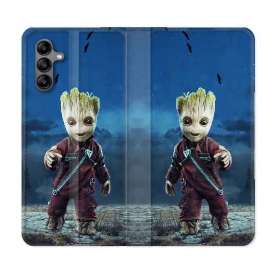 Housse cuir portefeuille Pour Samsung Galaxy A04S Groot Bleu