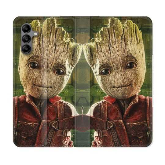 Housse cuir portefeuille Pour Samsung Galaxy A04S Groot Vert