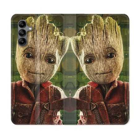 Housse cuir portefeuille Pour Samsung Galaxy A04S Groot Vert