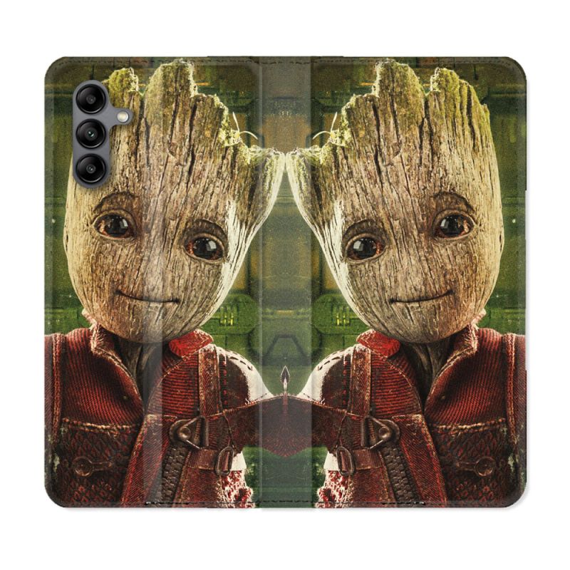 Housse cuir portefeuille Pour Samsung Galaxy A04S Groot Vert