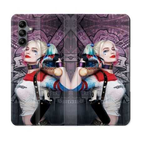 Housse cuir portefeuille Pour Samsung Galaxy A04S Harley Quinn Batte