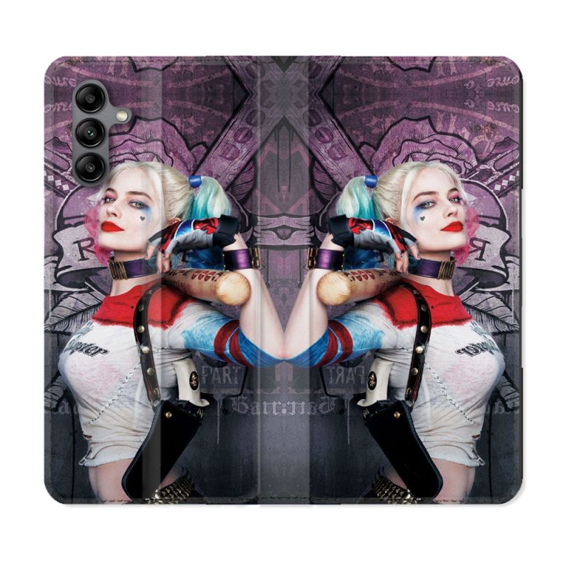 Housse cuir portefeuille Pour Samsung Galaxy A04S Harley Quinn Batte