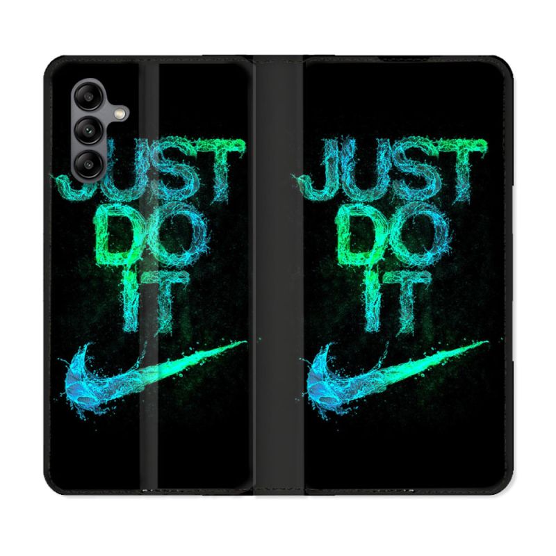 Housse cuir portefeuille Pour Samsung Galaxy A04S Nike Just Do It