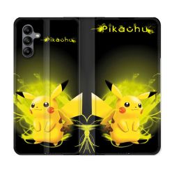 Housse cuir portefeuille Pour Samsung Galaxy A04S Pokemon Pikachu Eclair