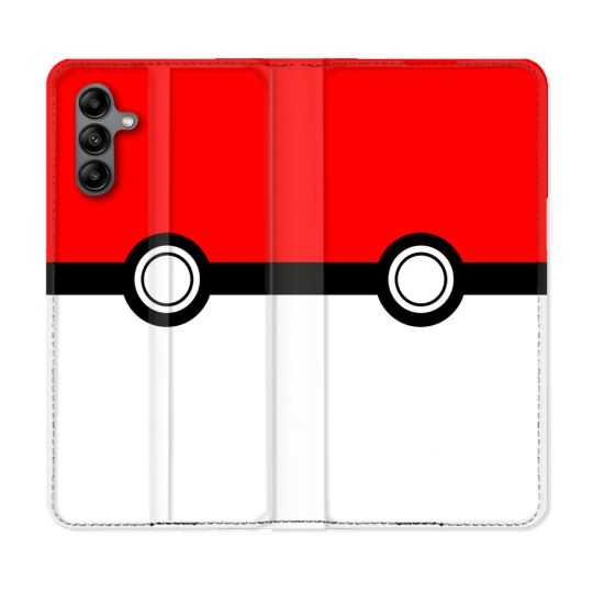 Housse cuir portefeuille Pour Samsung Galaxy A04S Pokemon Pokeball