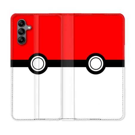 Housse cuir portefeuille Pour Samsung Galaxy A04S Pokemon Pokeball