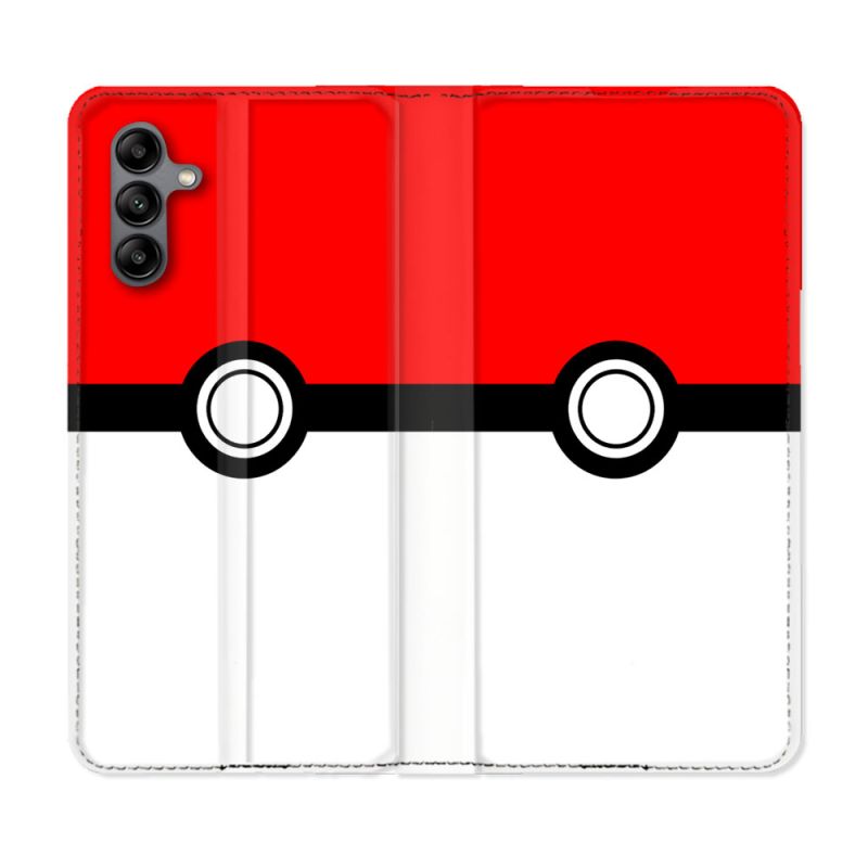 Housse cuir portefeuille Pour Samsung Galaxy A04S Pokemon Pokeball