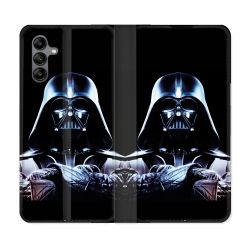 Housse cuir portefeuille Pour Samsung Galaxy A04S Star Wars - Dark Vador Noir