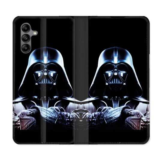Housse cuir portefeuille Pour Samsung Galaxy A04S Star Wars - Dark Vador Noir