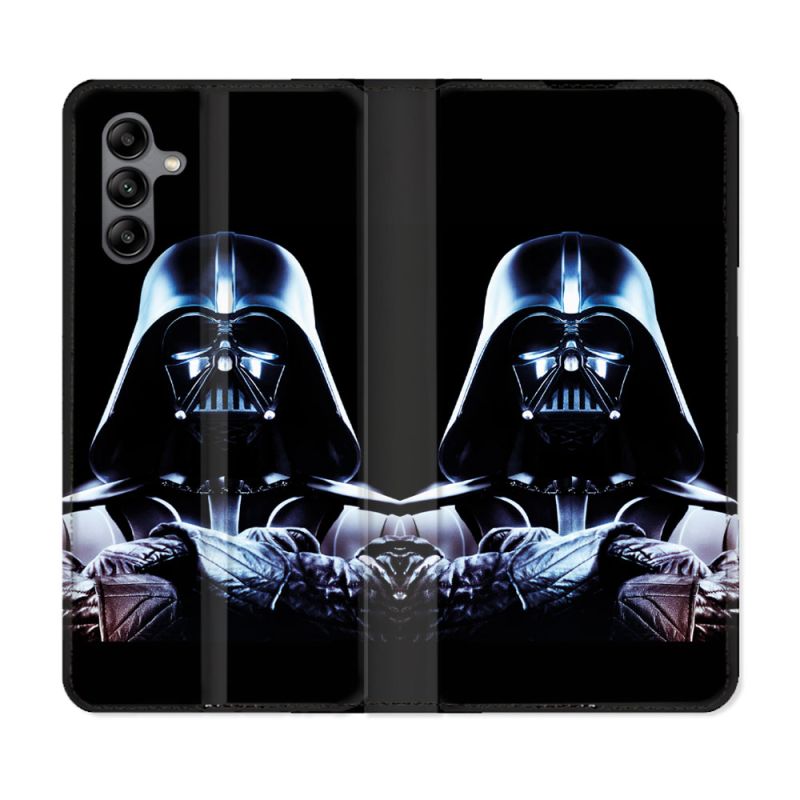 Housse cuir portefeuille Pour Samsung Galaxy A04S Star Wars - Dark Vador Noir