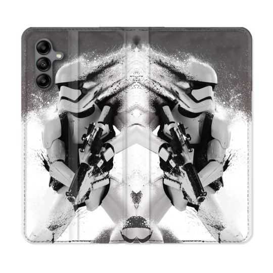 Housse cuir portefeuille Pour Samsung Galaxy A04S Star Wars - Trooper