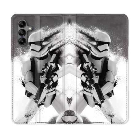 Housse cuir portefeuille Pour Samsung Galaxy A04S Star Wars - Trooper
