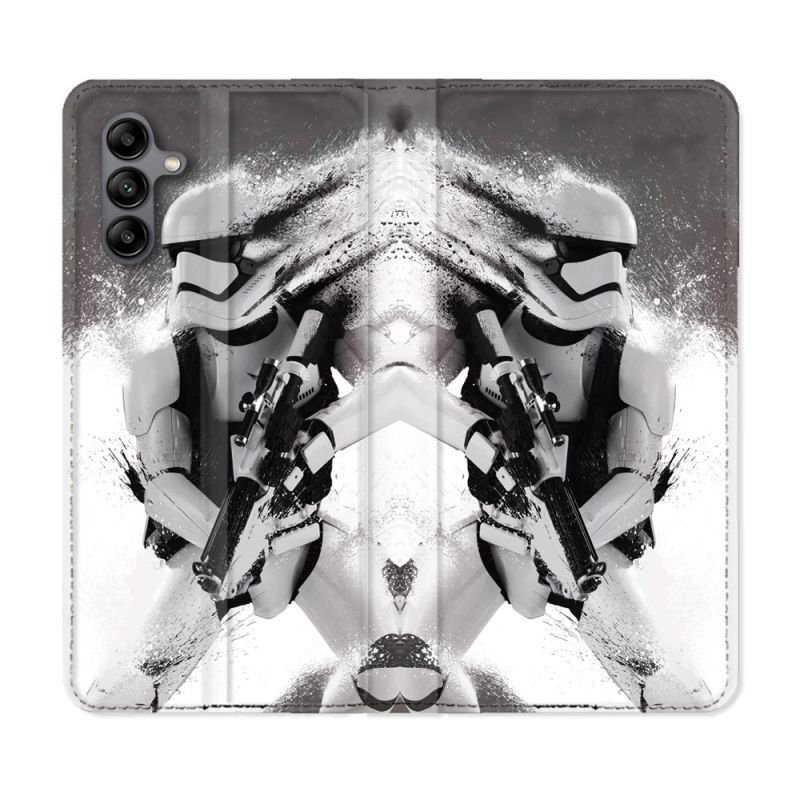 Housse cuir portefeuille Pour Samsung Galaxy A04S Star Wars - Trooper