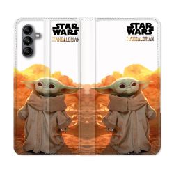 Housse cuir portefeuille Pour Samsung Galaxy A04S Star Wars - Yoda bebe soleil