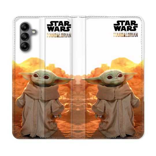 Housse cuir portefeuille Pour Samsung Galaxy A04S Star Wars - Yoda bebe soleil