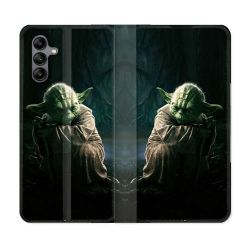 Housse cuir portefeuille Pour Samsung Galaxy A04S Star Wars - Yoda sombre