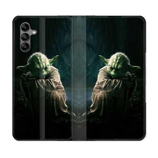 Housse cuir portefeuille Pour Samsung Galaxy A04S Star Wars - Yoda sombre
