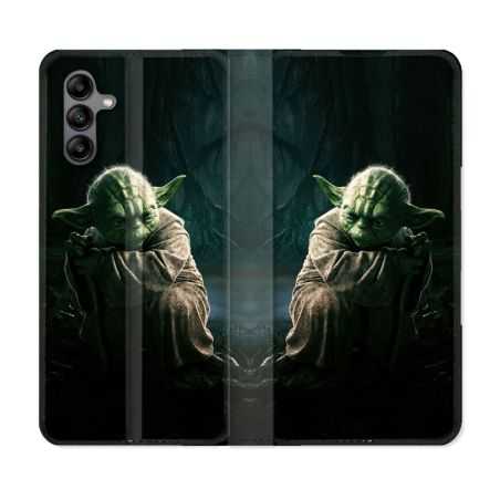 Housse cuir portefeuille Pour Samsung Galaxy A04S Star Wars - Yoda sombre