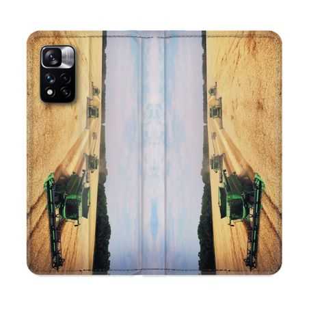 Housse cuir portefeuille Pour Xiaomi Redmi Note 11 Pro / 11 Pro 5G Agriculture Moissonneuse